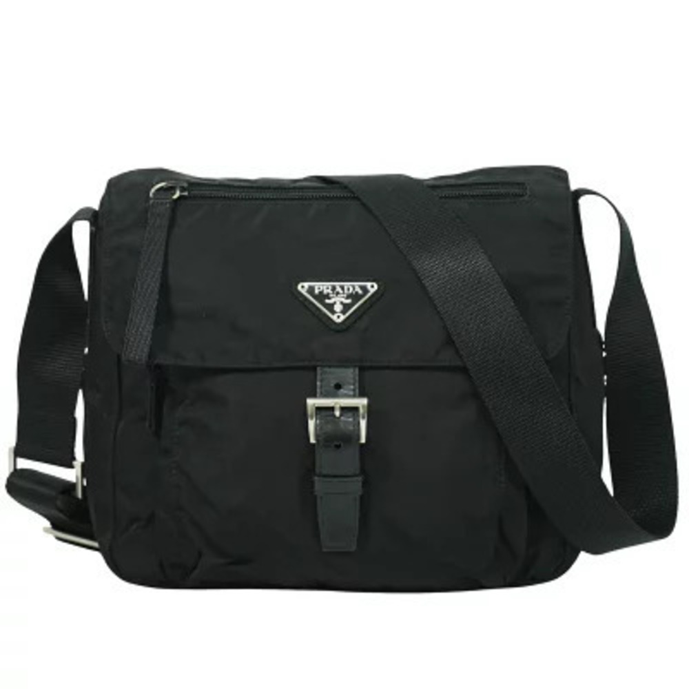 Prada Arque Vitello Daino Leather Hobo Shoulder Bag Black